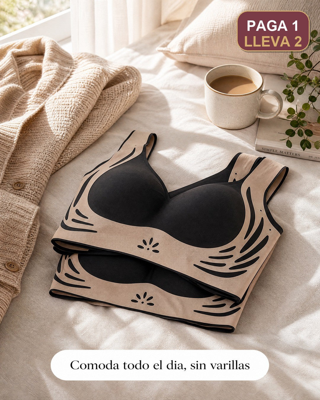 Cómoda todo el día sin varillas