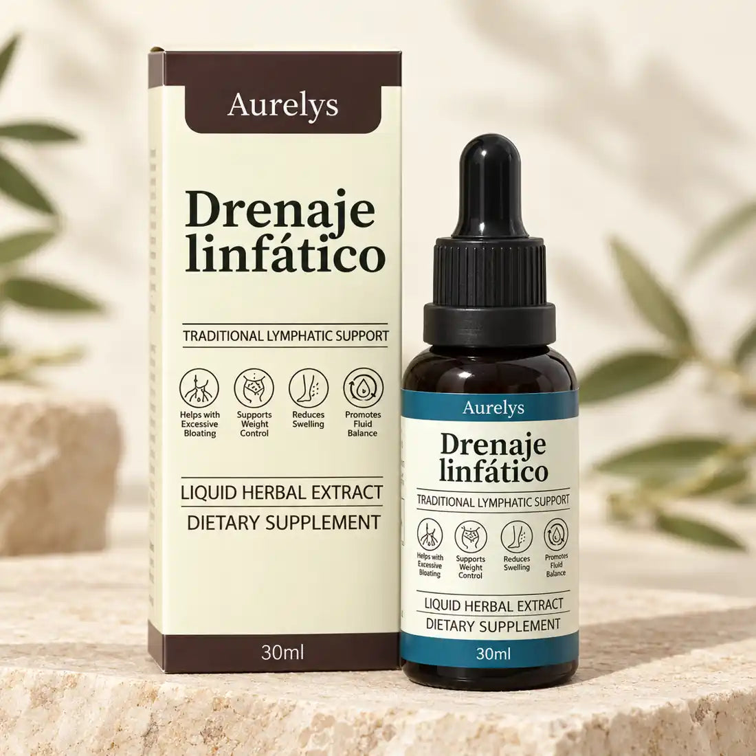 Aurelys Drenaje linfático de 30 ml con gotero y caja