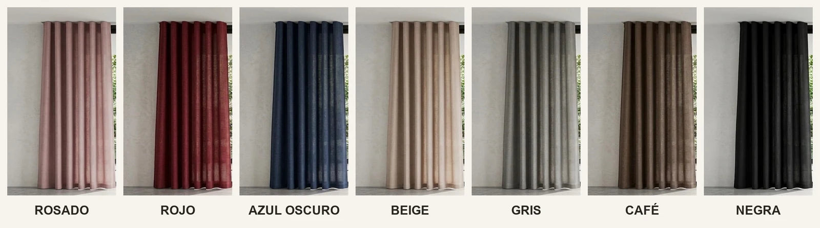 Los 7 colores de la cortina blackout
