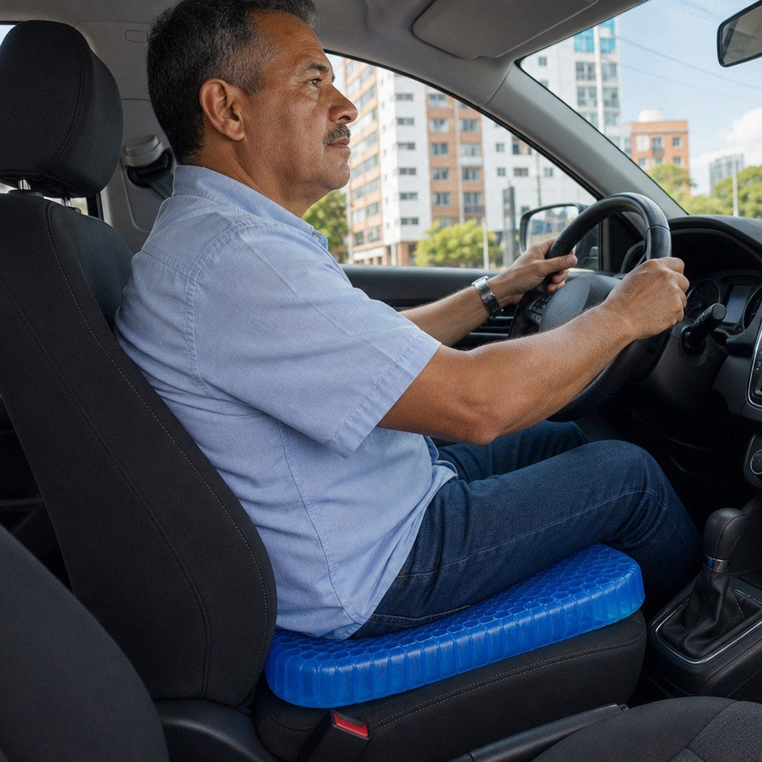 En el asiento del carro durante toda la jornada