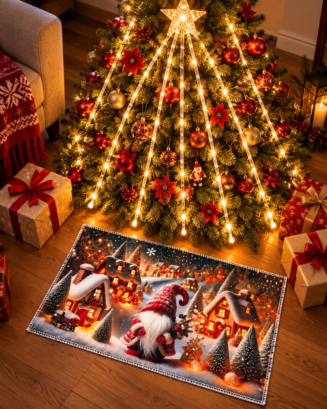 Tapete navideño de 38 × 58 cm de regalo