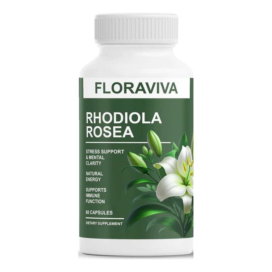 Frasco de Rhodiola Rosea Floraviva · 60 cápsulas