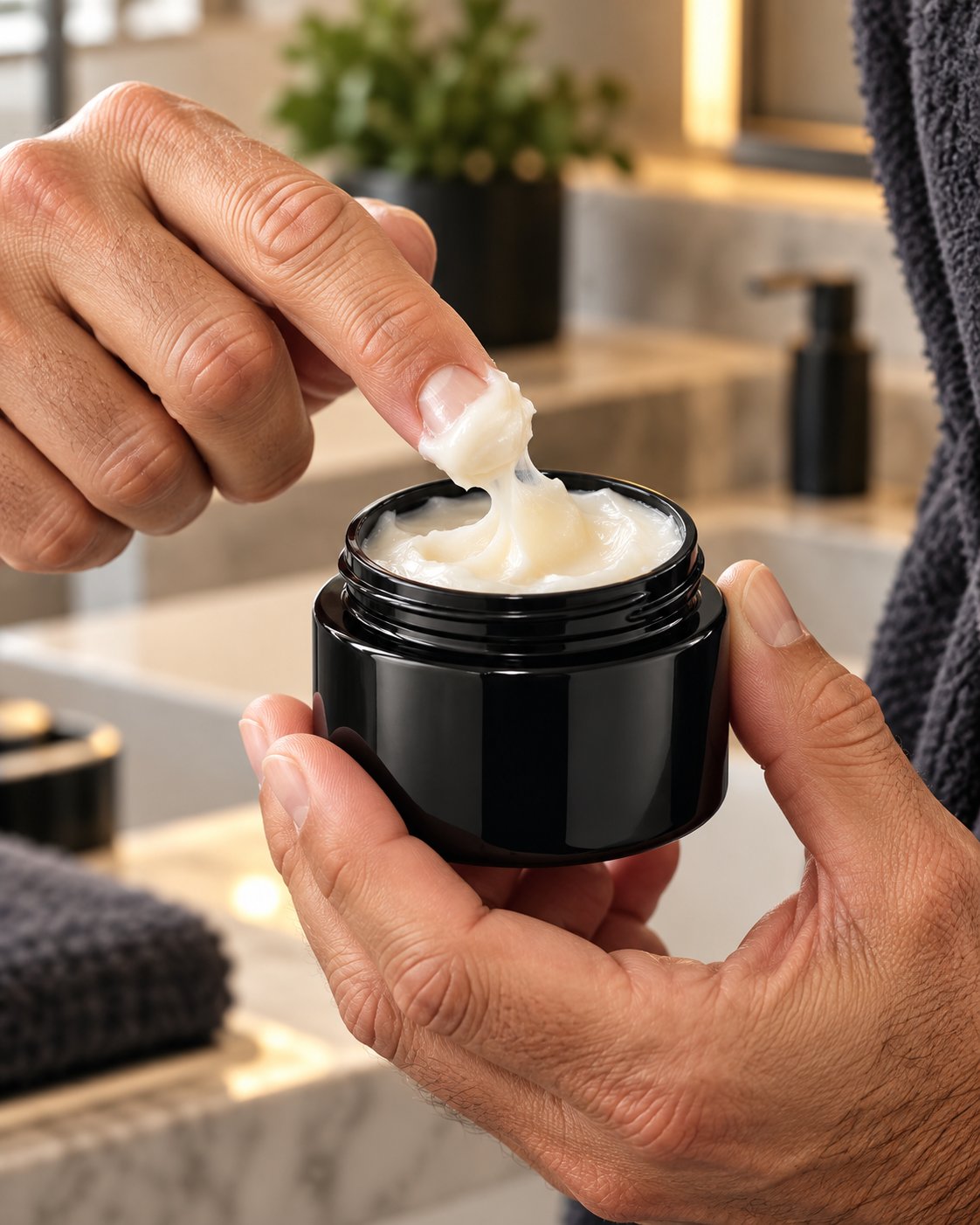 Textura cremosa del bálsamo de sebo de res