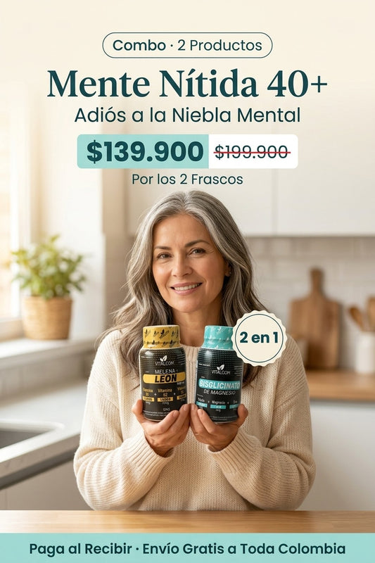 Combo Mente Nítida 40+ — Melena de León + Magnesio Bisglicinato · paga al recibir