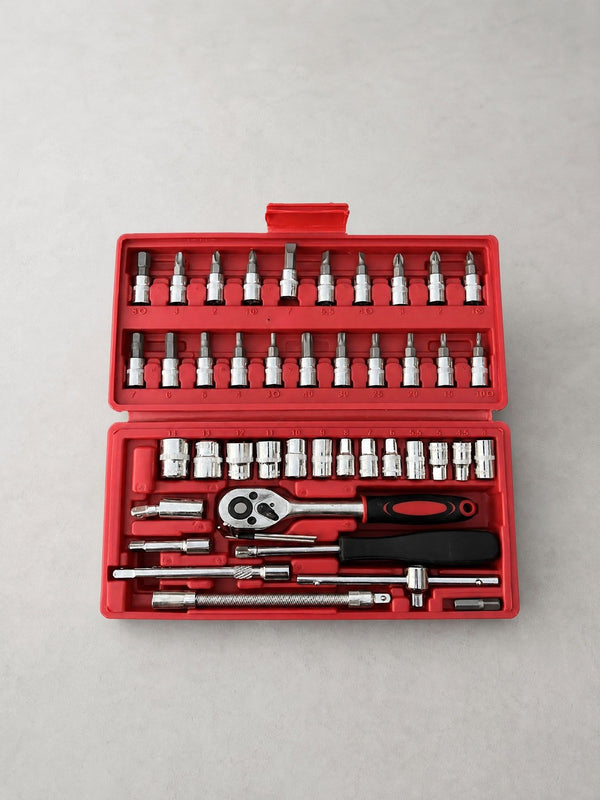 Juego de Copas y Ratchet · 46 Piezas en Estuche