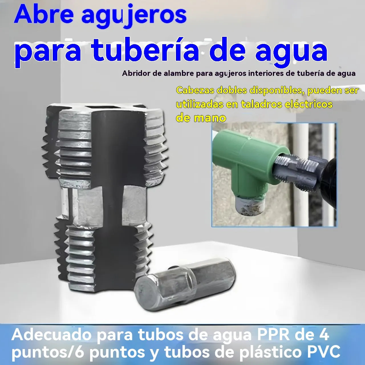 Roscador en uso sobre tuberia