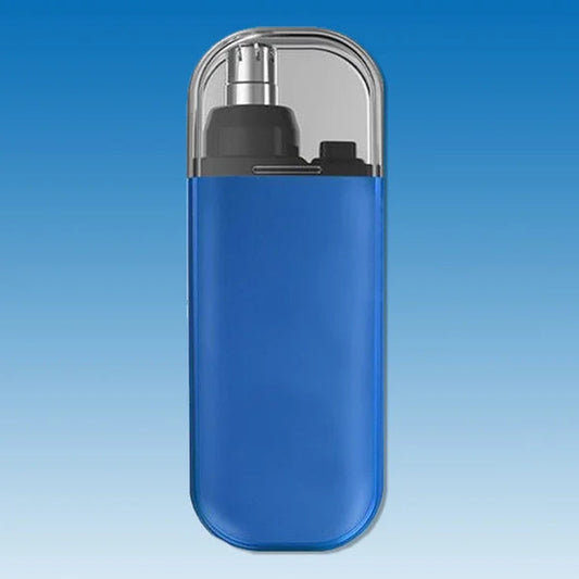 Razuradora de nariz recargable azul con tapa protectora