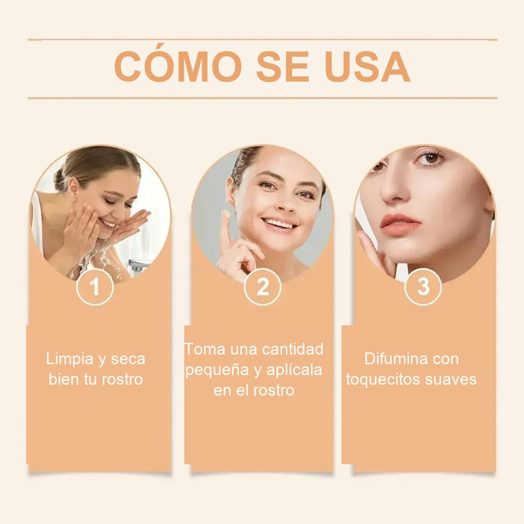 Cómo se usa en 3 pasos: limpiar, aplicar y difuminar