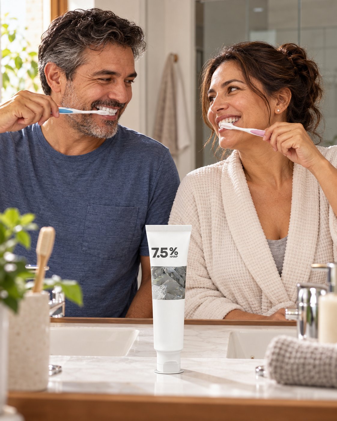 Una para los dos en el baño