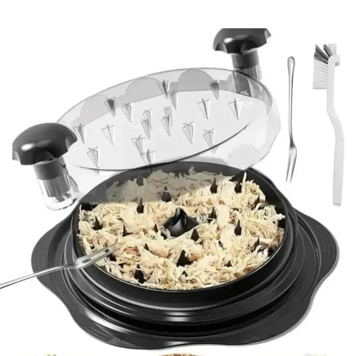 Kit con cepillo de limpieza y tenedor de servir