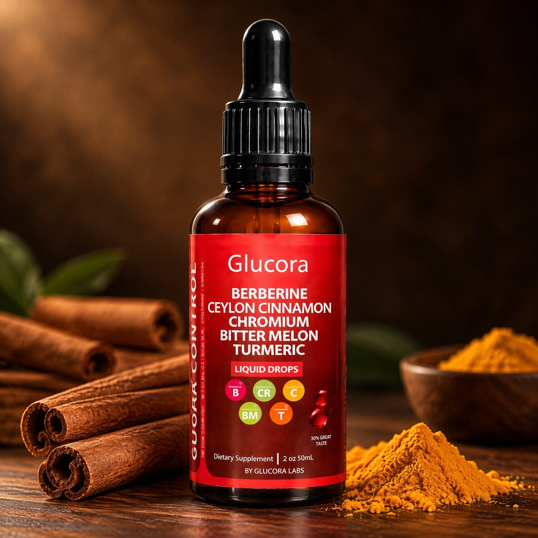 Glucora gotas de berberina · frasco de 50 ml con gotero