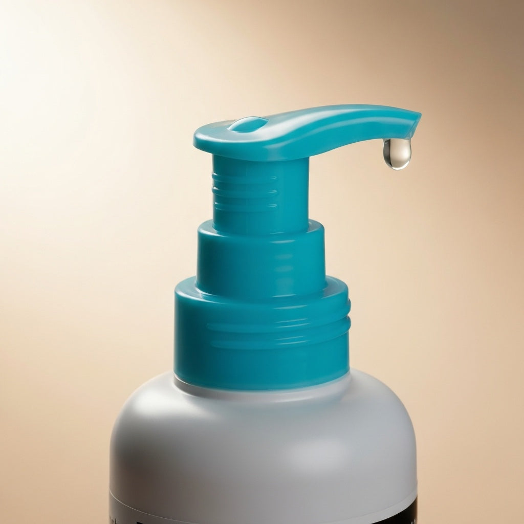 Detalle del dispensador con gota de crema