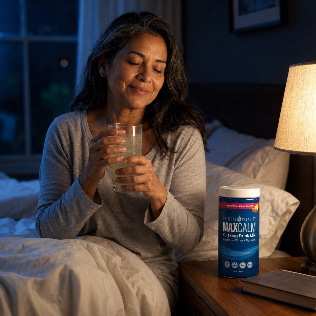 Su vaso de MaxCalm antes de dormir