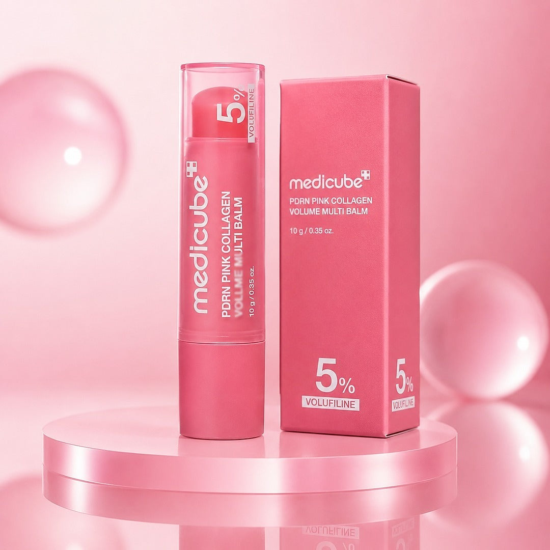 Bálsamo medicube PDRN Pink Collagen · barra de 10 g con su caja