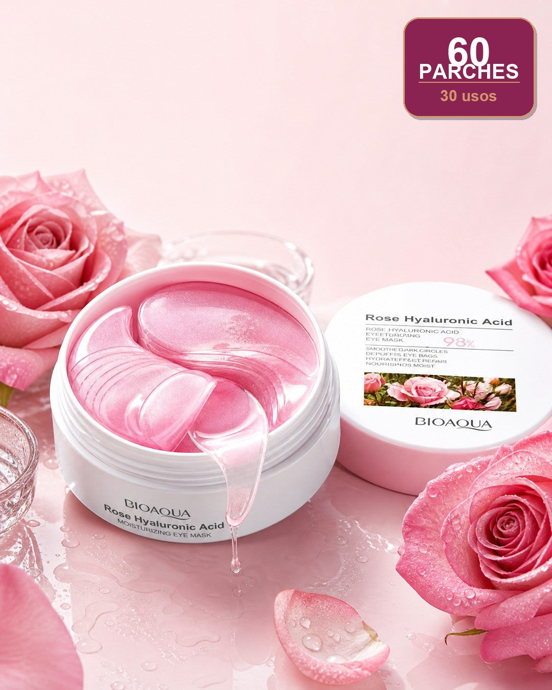 Parches reafirmantes de párpado Bioaqua Rosa x60