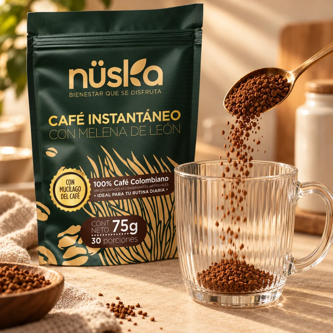 Una cucharadita de café en la taza