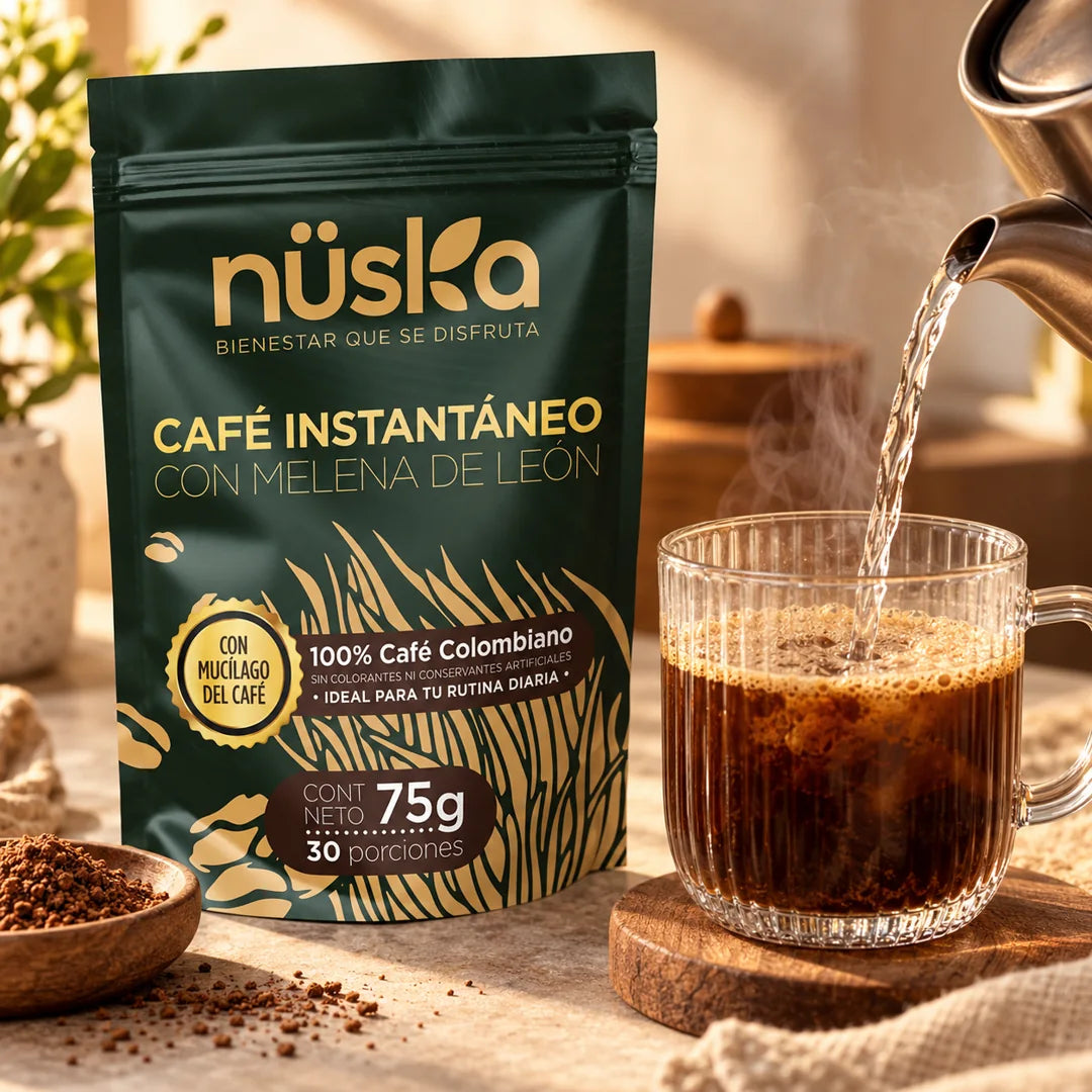 Agua caliente sobre el café