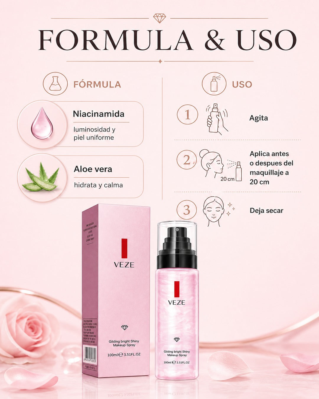 Fórmula con Niacinamida y Aloe · cómo usarlo